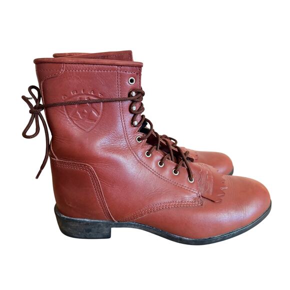 Ariat Brown Leather Lace Up Paddock Riding Boots Women’s 8.5 Equestrian - Picture 1 of 7